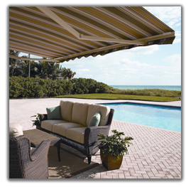 Our range of Retractable Awnings is available in several fashionable designs